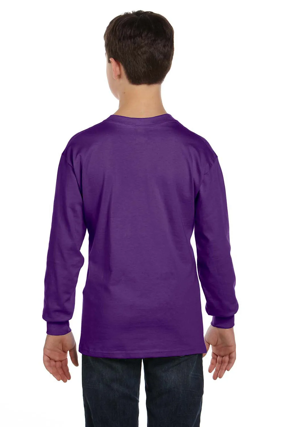 Gildan Youth Long Sleeve Crewneck T-Shirt - Purple  Affordable Clothing Gildan
