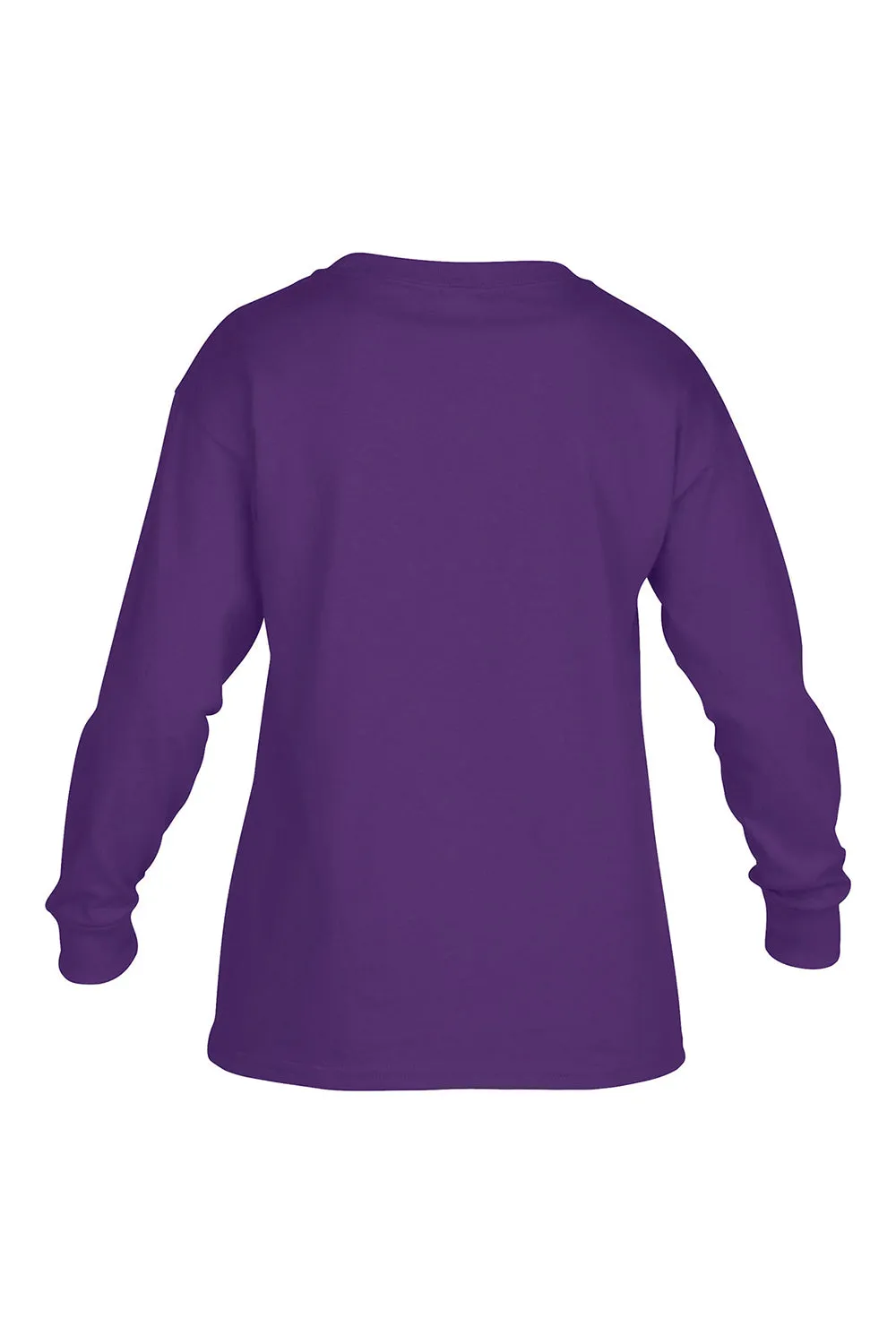 Gildan Youth Long Sleeve Crewneck T-Shirt - Purple  Affordable Clothing Gildan