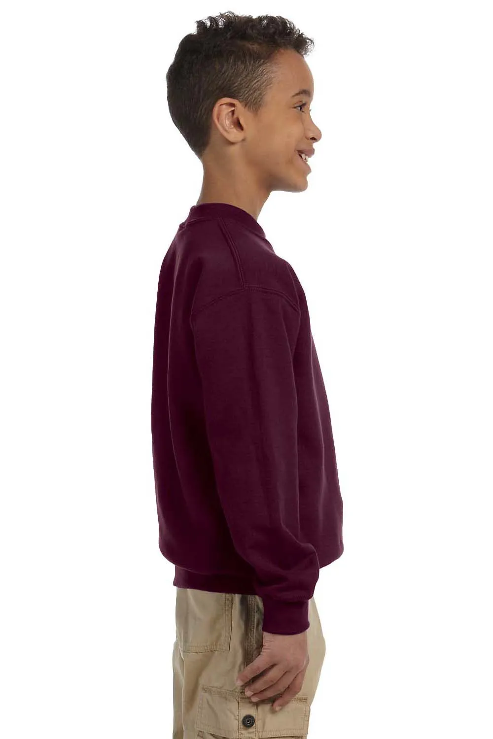 Gildan Youth Pill Resistant Fleece Crewneck Sweatshirt - Maroon  Affordable Clothing Gildan