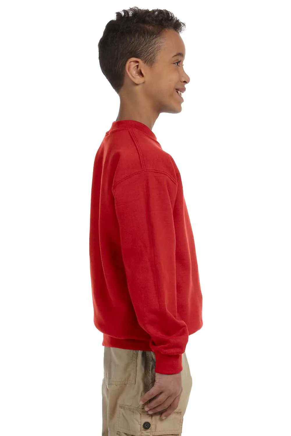 Gildan Youth Pill Resistant Fleece Crewneck Sweatshirt - Red  Affordable Clothing Gildan