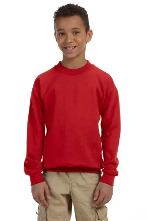 Gildan Youth Pill Resistant Fleece Crewneck Sweatshirt - Red  Affordable Clothing Gildan