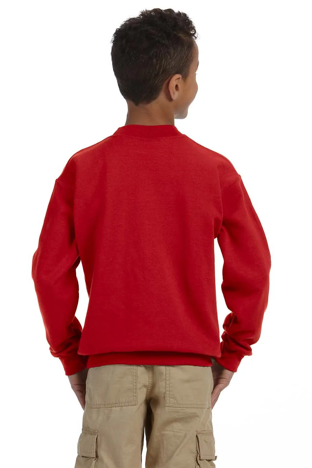 Gildan Youth Pill Resistant Fleece Crewneck Sweatshirt - Red  Affordable Clothing Gildan