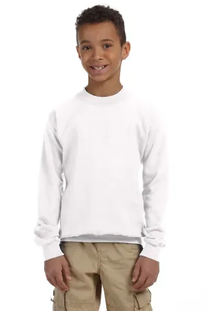 Gildan Youth Pill Resistant Fleece Crewneck Sweatshirt - White  Affordable Clothing Gildan
