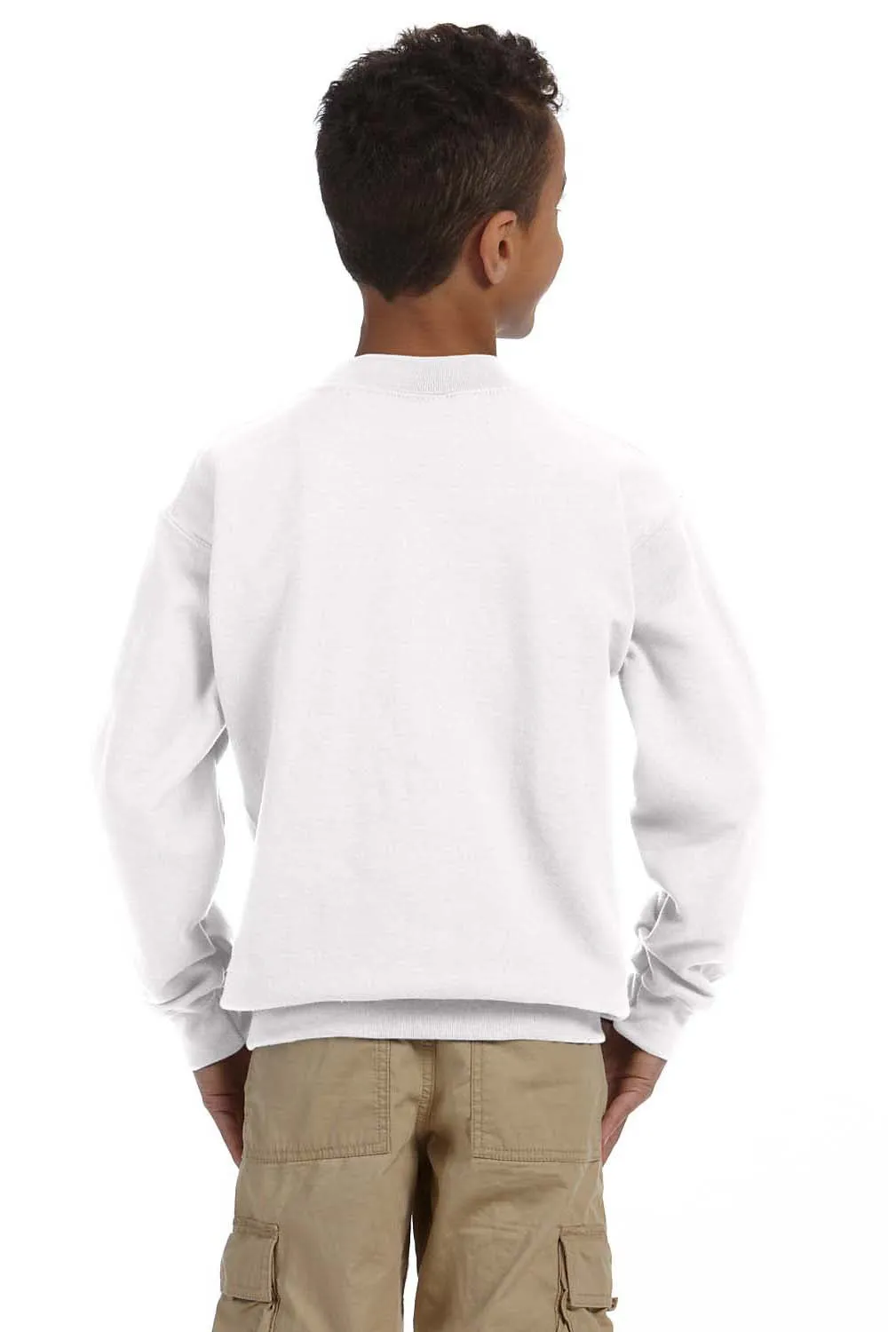 Gildan Youth Pill Resistant Fleece Crewneck Sweatshirt - White  Affordable Clothing Gildan
