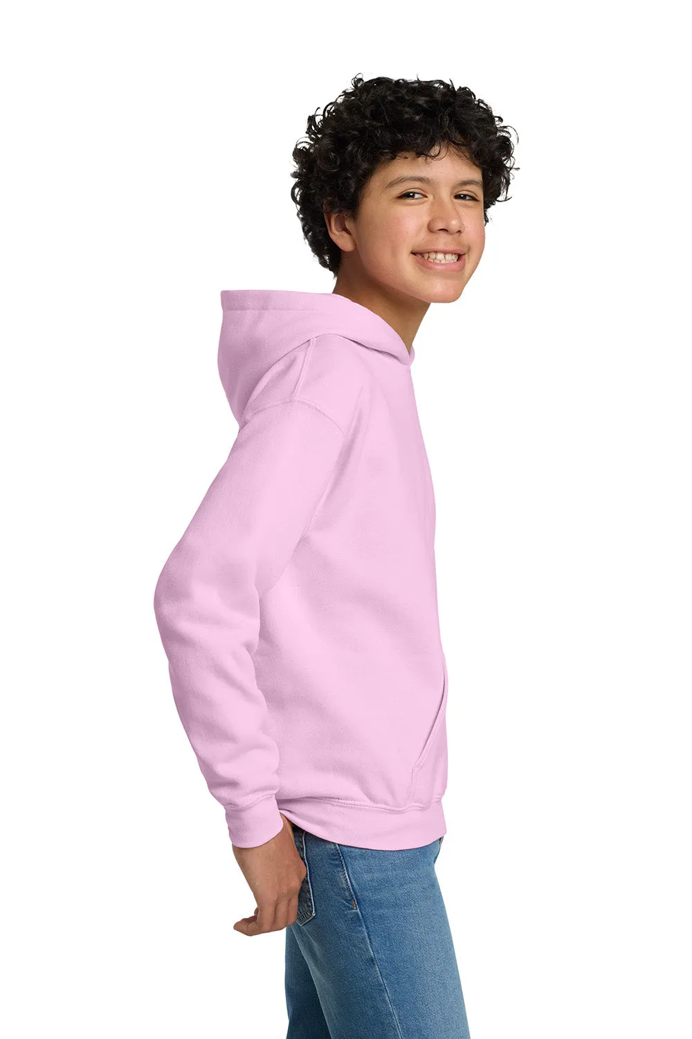 Gildan Youth Pill Resistant Hooded Sweatshirt Hoodie w/ Pouch Pocket - Light Pink  Affordable Clothing Gildan