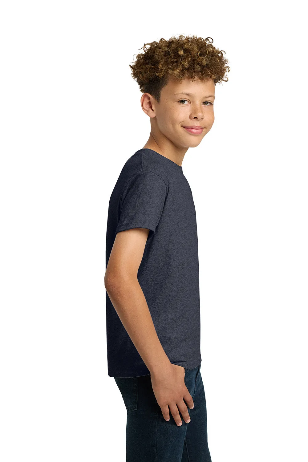 Gildan Youth Short Sleeve Crewneck T-Shirt - Heather Navy Blue  Affordable Clothing Gildan