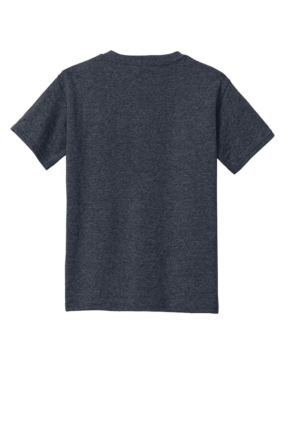 Gildan Youth Short Sleeve Crewneck T-Shirt - Heather Navy Blue  Affordable Clothing Gildan
