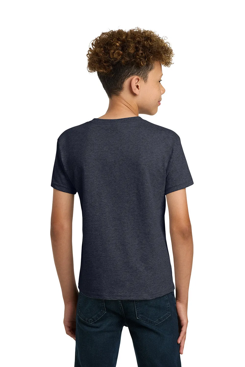 Gildan Youth Short Sleeve Crewneck T-Shirt - Heather Navy Blue  Affordable Clothing Gildan