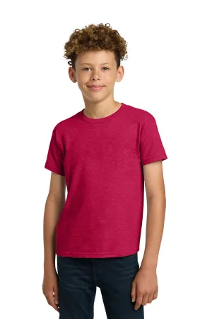 Gildan Youth Short Sleeve Crewneck T-Shirt - Heather Red  Affordable Clothing Gildan