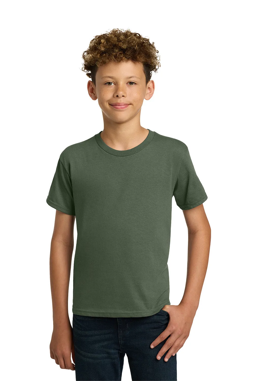Gildan Youth Short Sleeve Crewneck T-Shirt - Military Green  Affordable Clothing Gildan