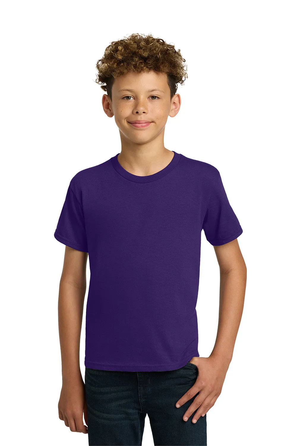 Gildan Youth Short Sleeve Crewneck T-Shirt - Purple  Affordable Clothing Gildan