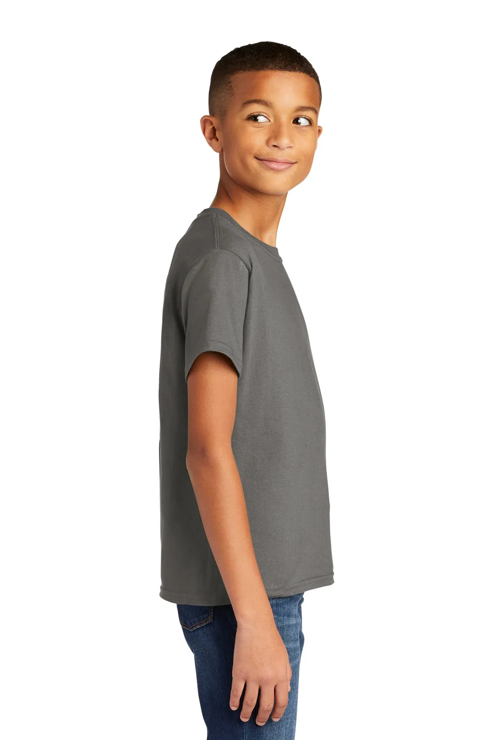 Gildan Youth Softstyle Short Sleeve Crewneck T-Shirt - Charcoal Grey  Affordable Clothing Gildan