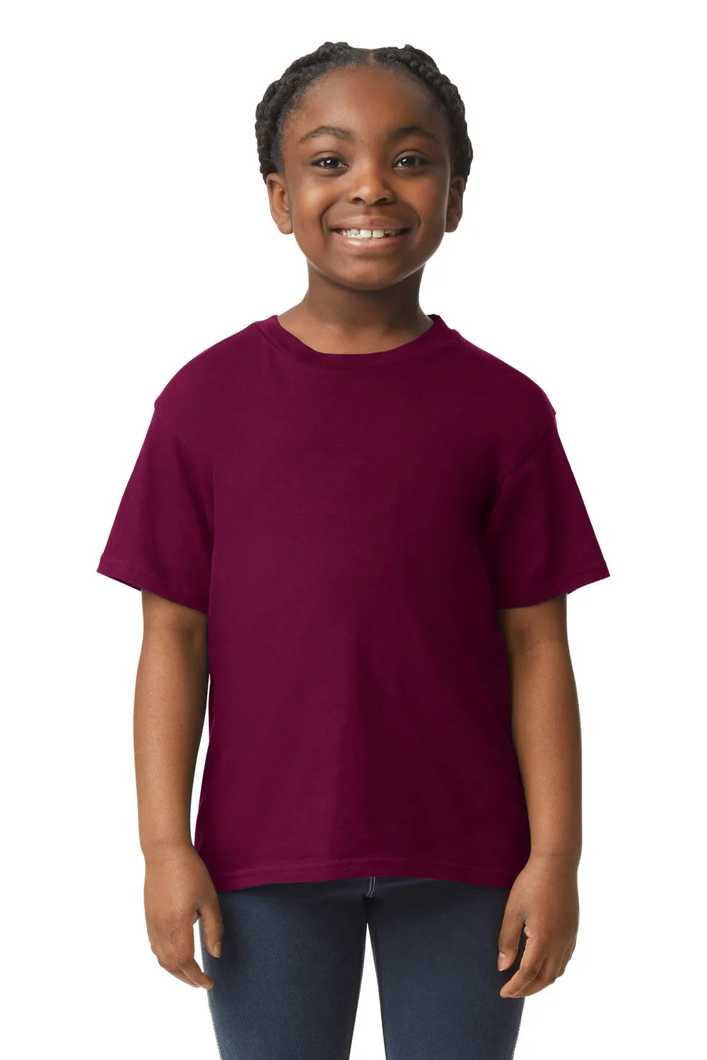Gildan Youth Softstyle Short Sleeve Crewneck T-Shirt - Maroon  Affordable Clothing Gildan