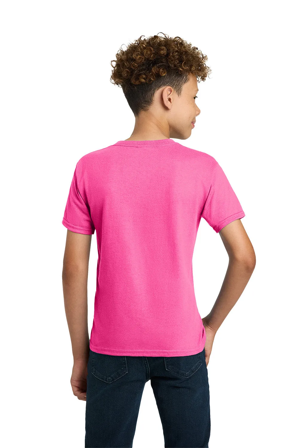 Gildan Youth Ultra Short Sleeve Crewneck T-Shirt - Safety Pink  Affordable Clothing Gildan