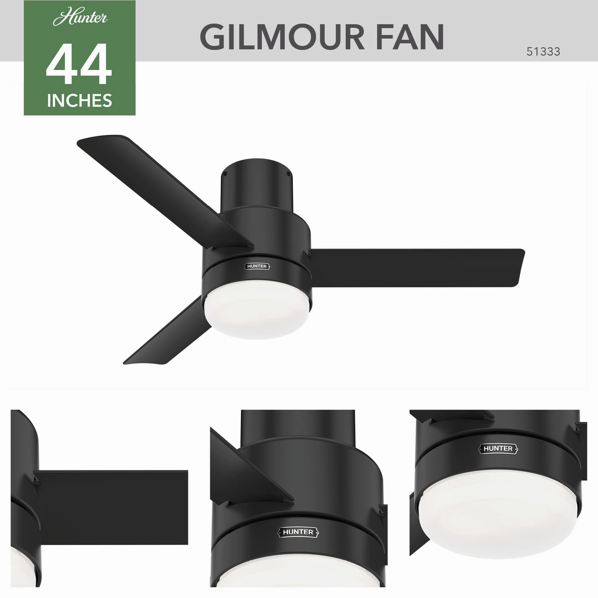 Gilmour 44"Ceiling Fan Matte Black