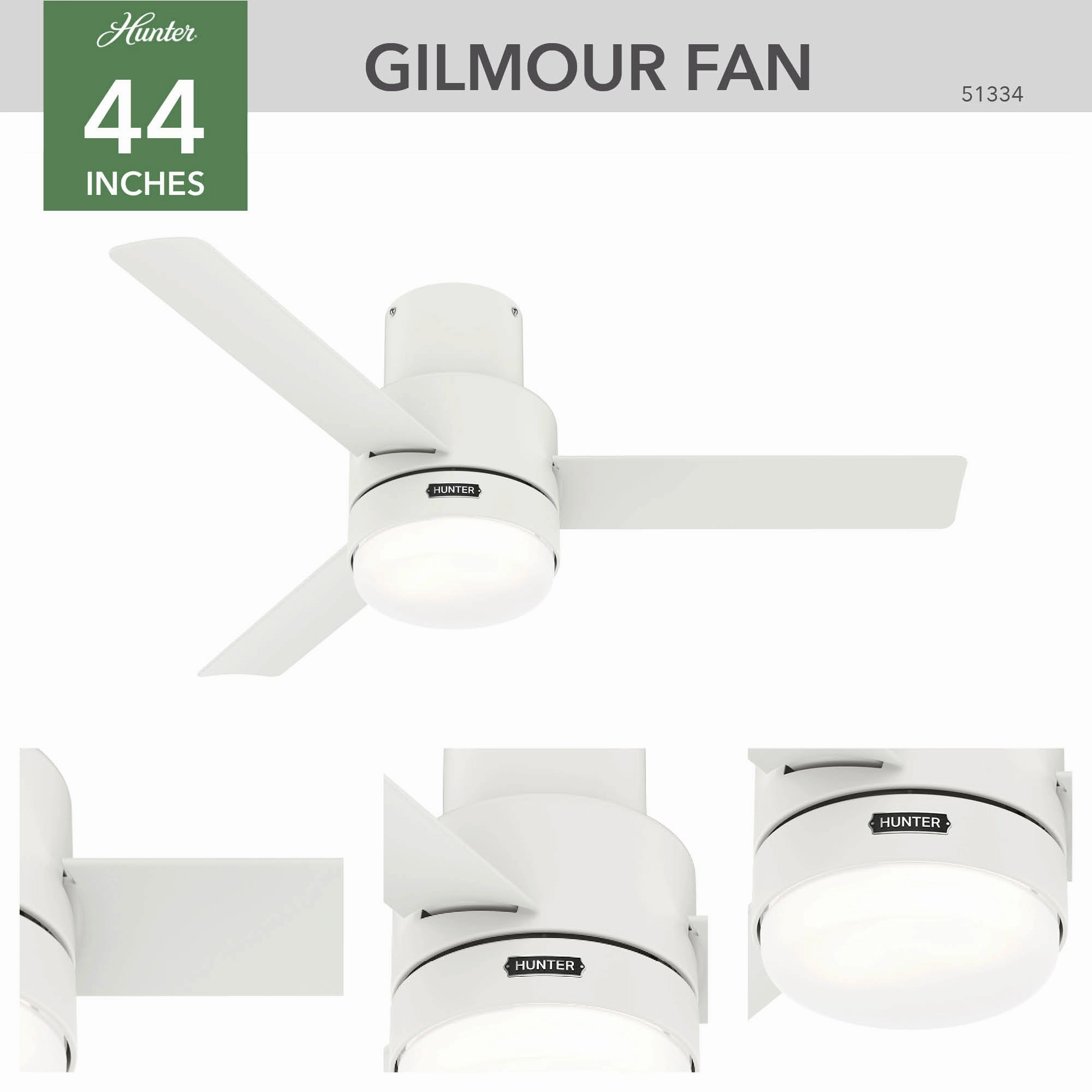 Gilmour 44"Ceiling Fan Matte White