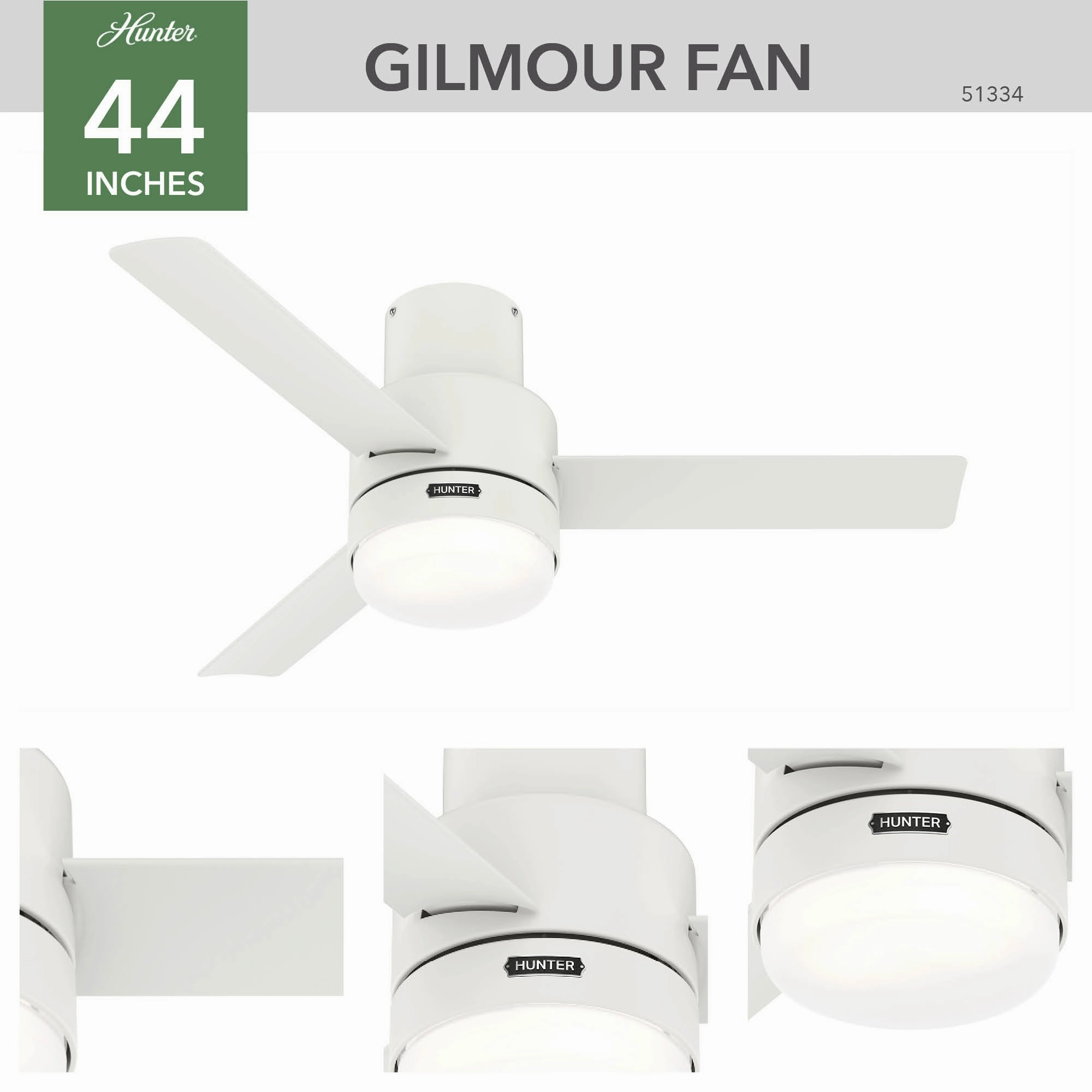 Gilmour 44"Ceiling Fan Matte White