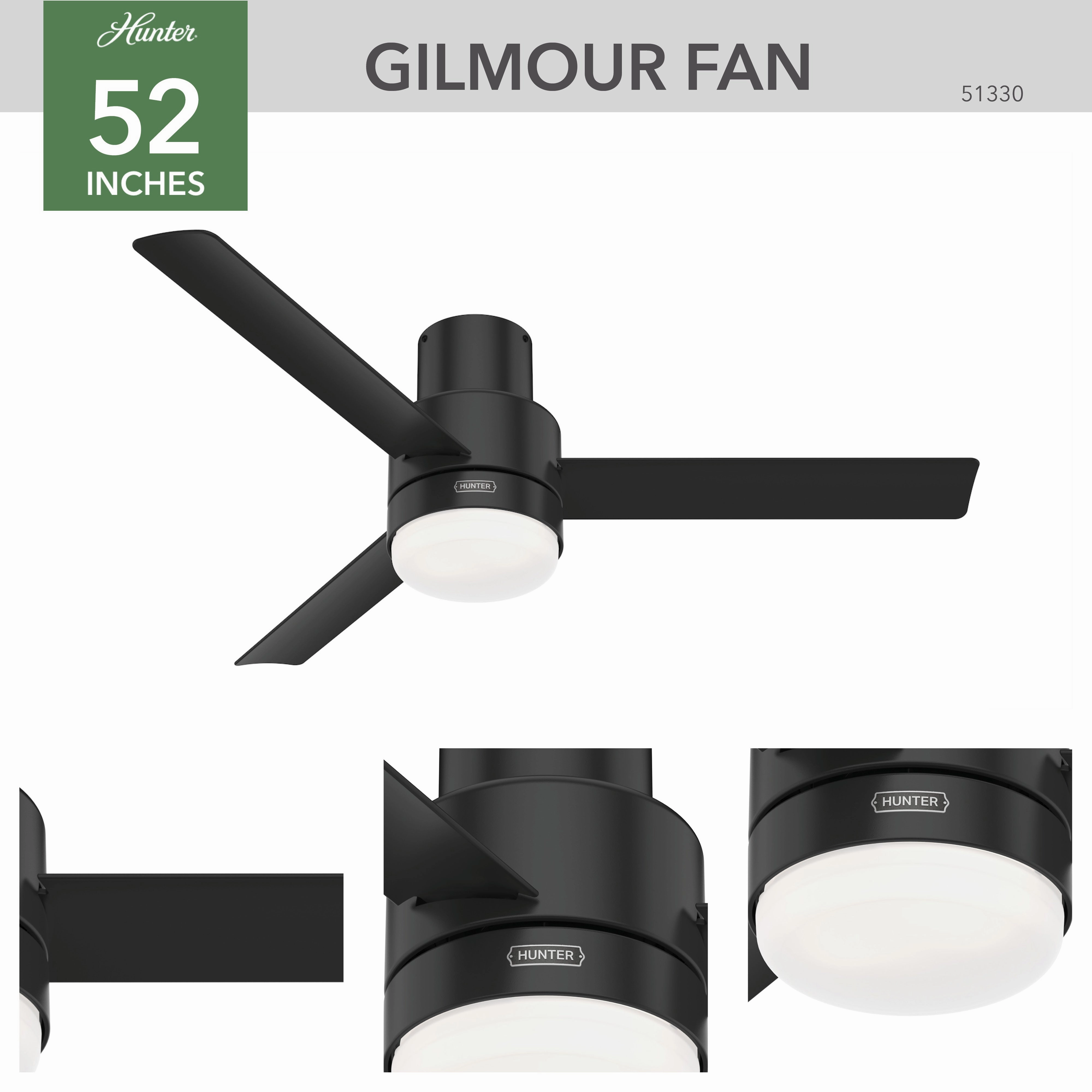 Gilmour 52"Ceiling Fan Matte Black