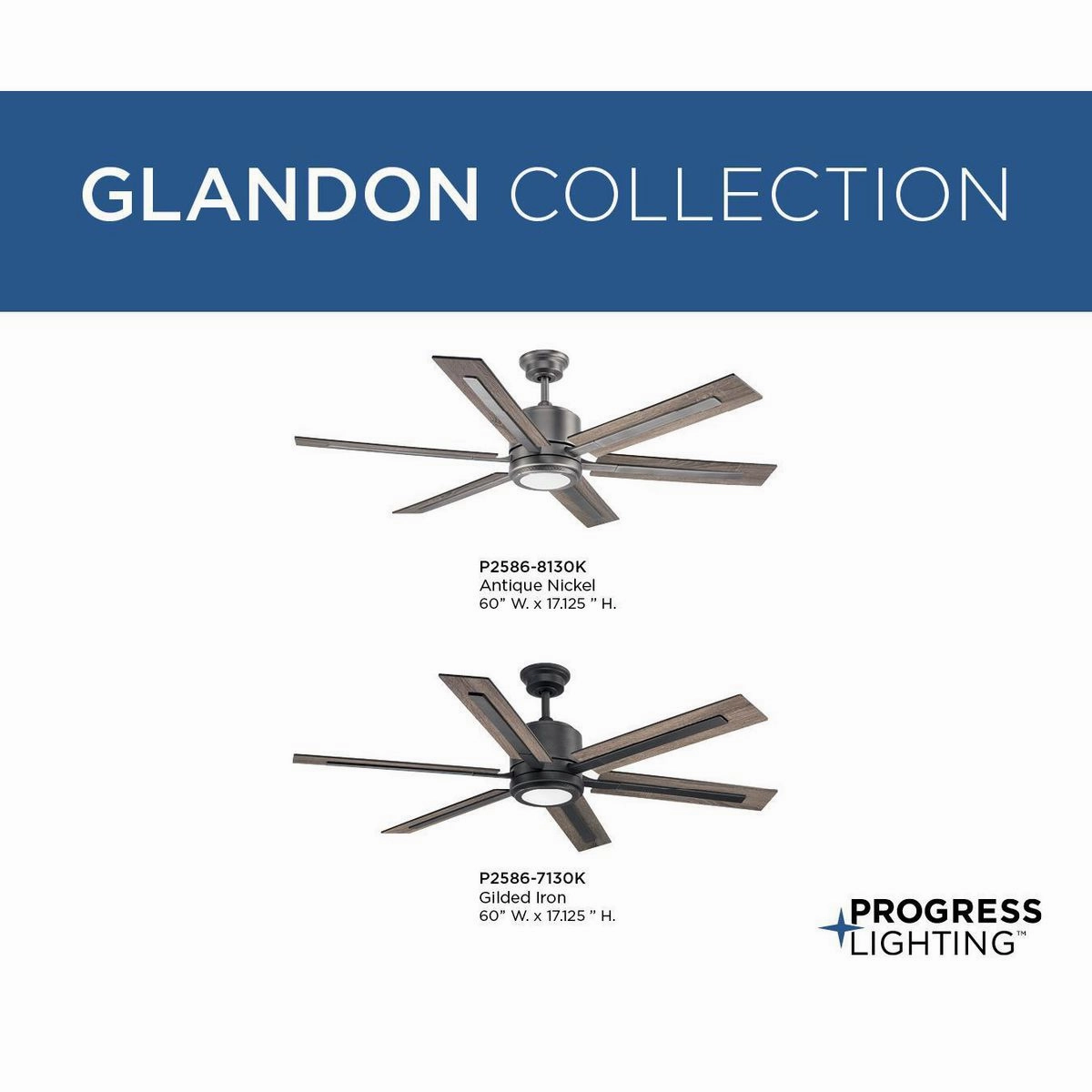 Glandon 60" Ceiling Fan Antique Nickel