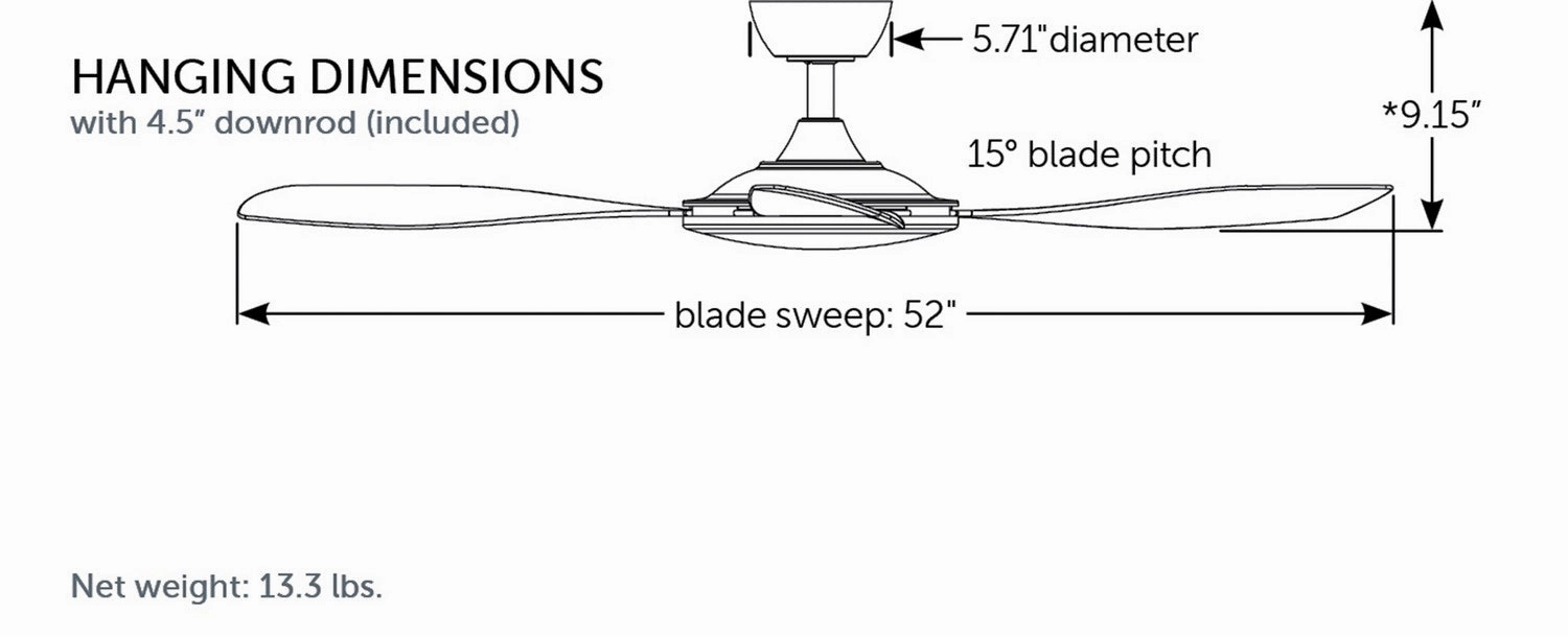 GlideAire 52"Ceiling Fan Brushed Nickel