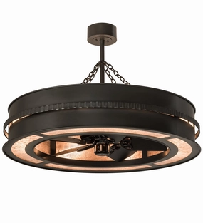 Golden Forge Eight Light Chandel-Air quiet small fans for desk or nightstand