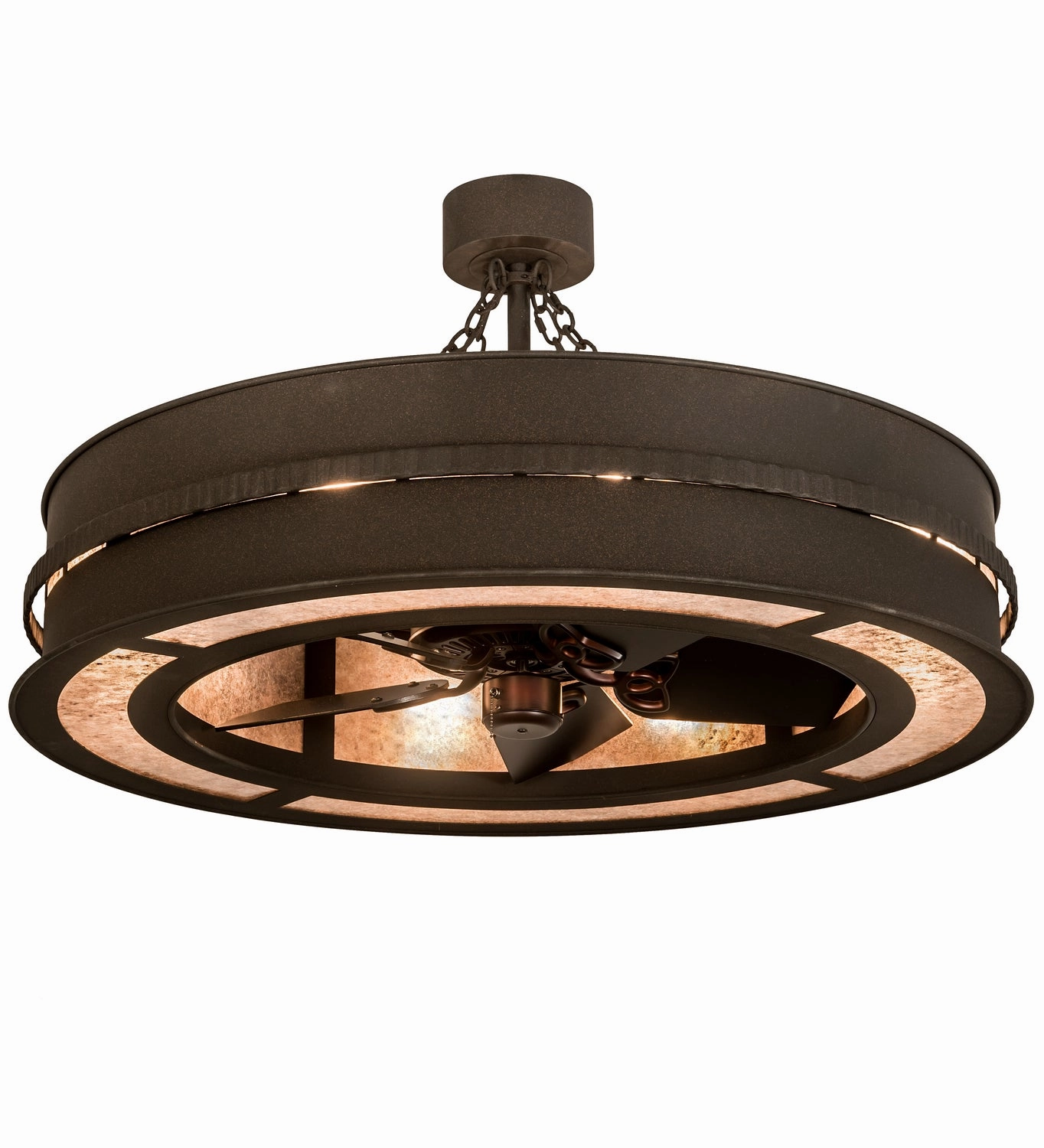 Golden Forge Eight Light Chandel-Air quiet small fans for desk or nightstand