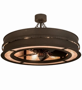 Golden Forge Eight Light Chandel-Air quiet small fans for desk or nightstand
