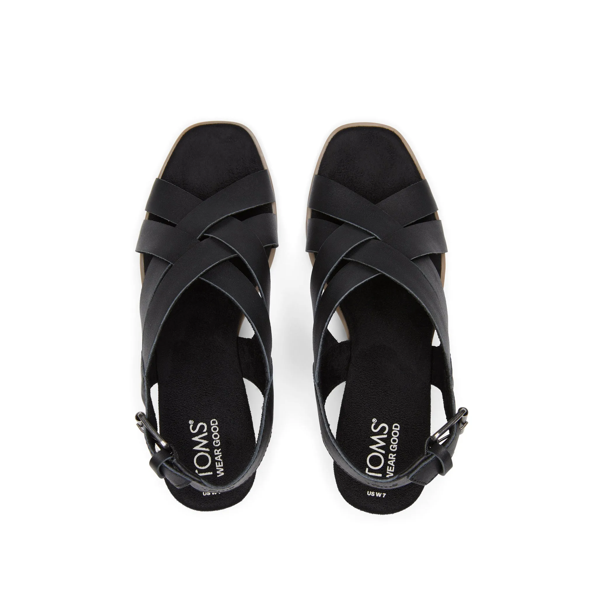 Gracie Black Leather Wedge Sandal