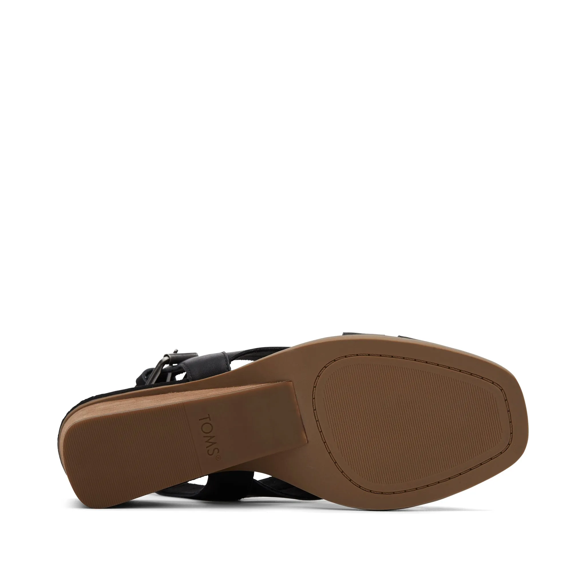 Gracie Black Leather Wedge Sandal
