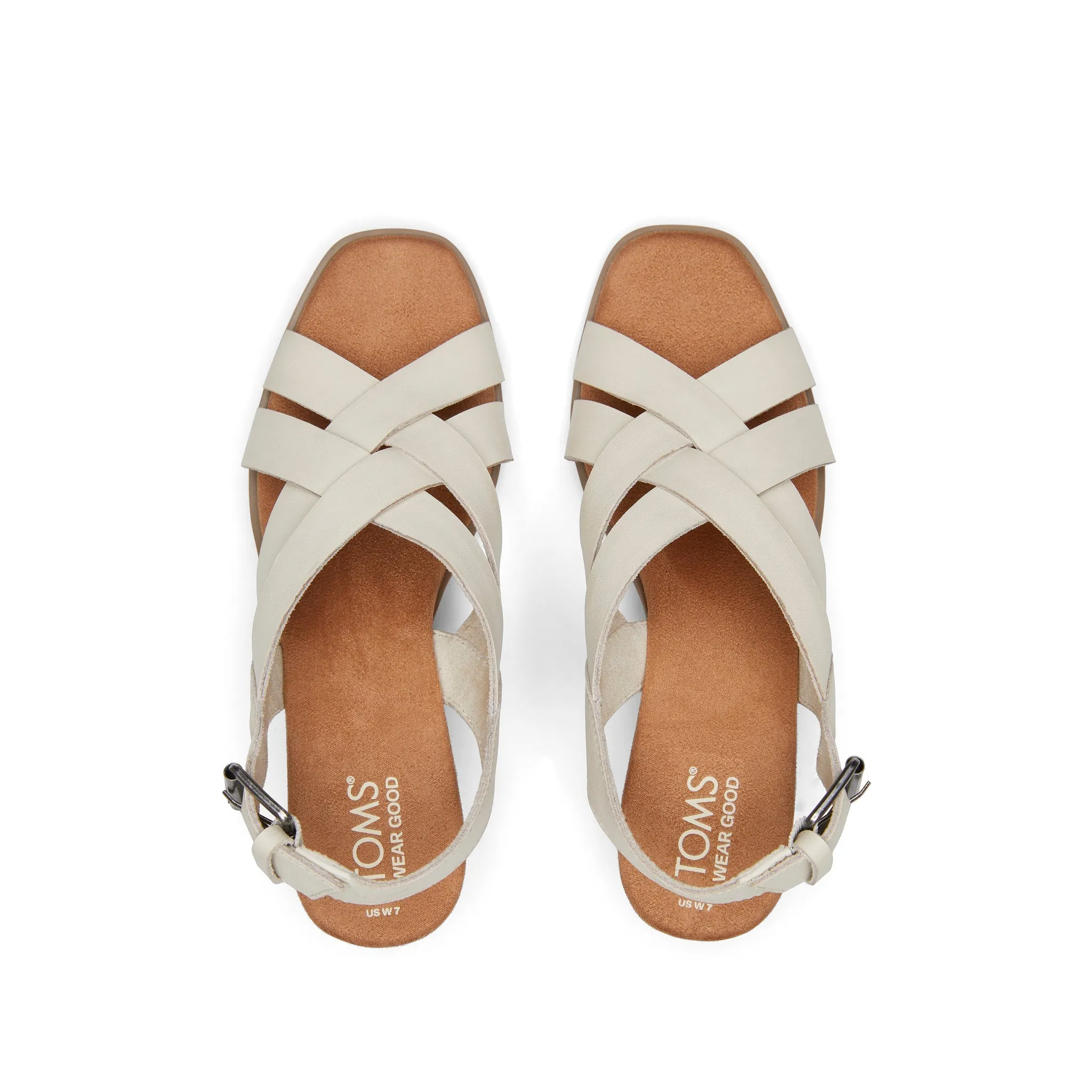 Gracie Cream Leather Wedge Sandal