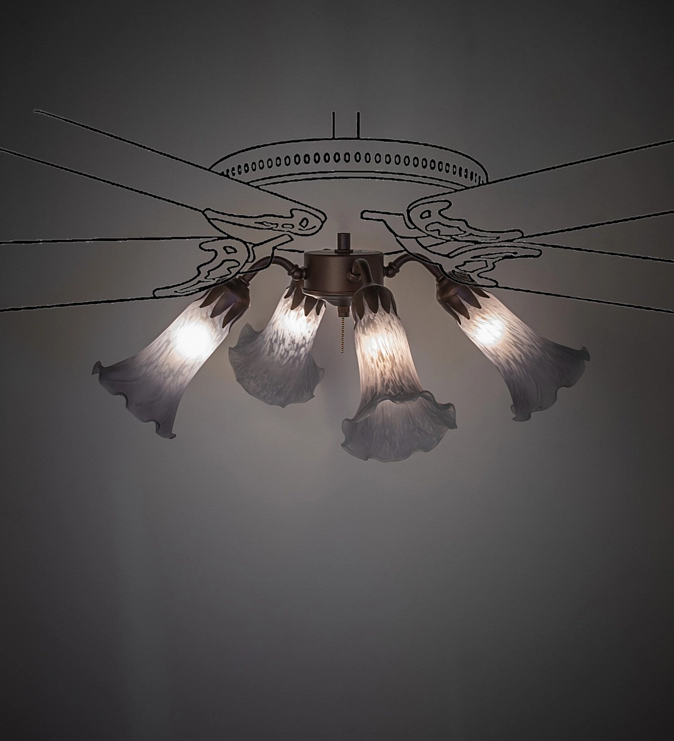 Gray Four Light Fan Light