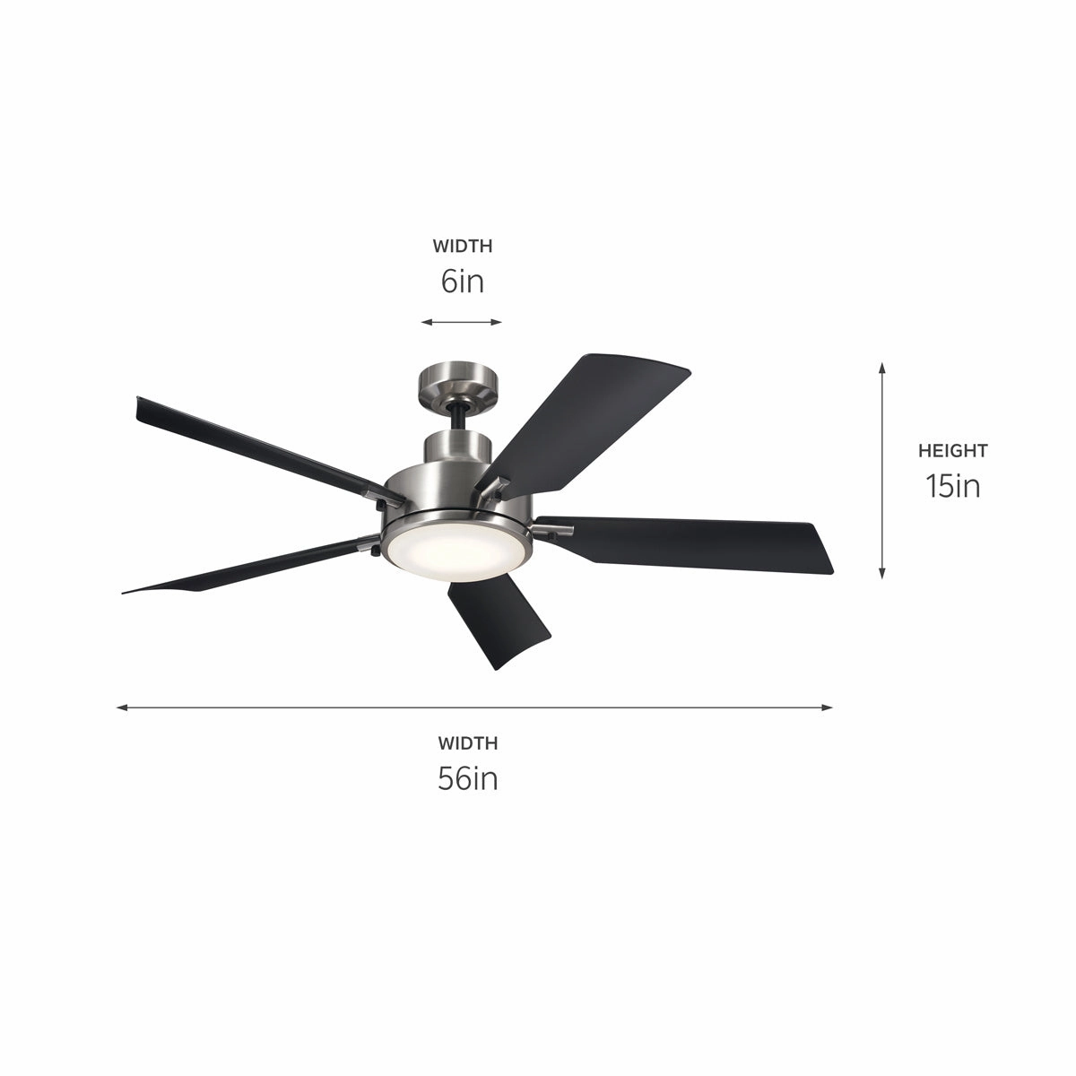 Guardian 56"Ceiling Fan Brushed Stainless Steel