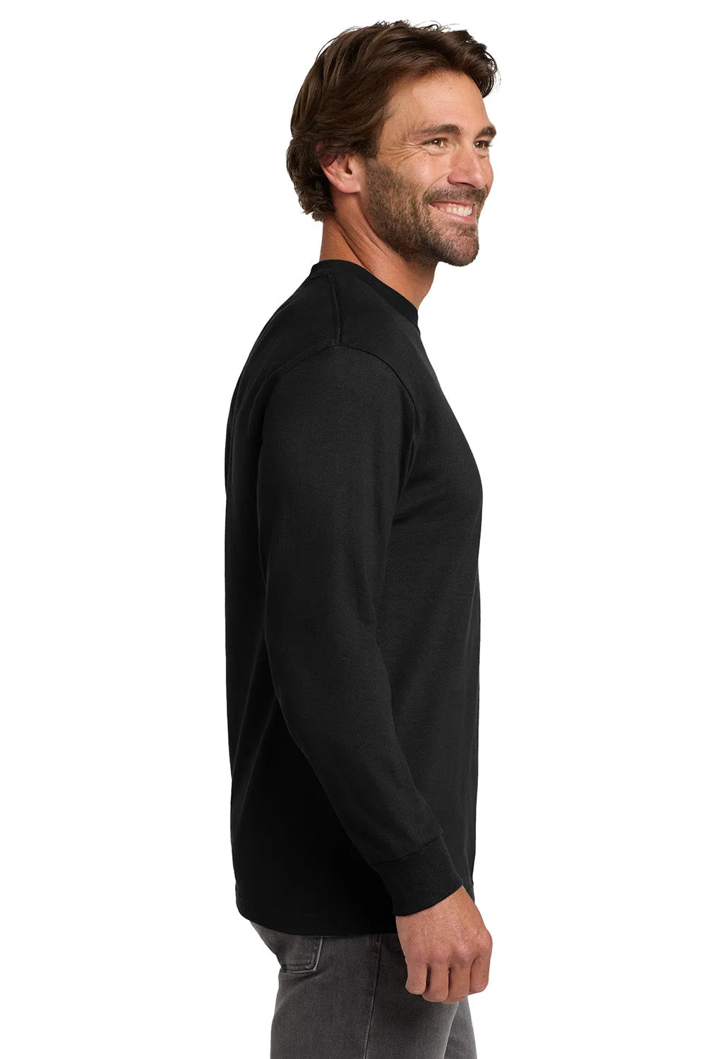 Hanes Mens Beefy-T Long Sleeve Crewneck T-Shirt - Black  Best cheap Clothing Hanes