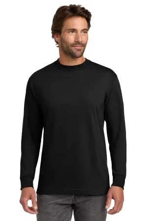 Hanes Mens Beefy-T Long Sleeve Crewneck T-Shirt - Black  Best cheap Clothing Hanes