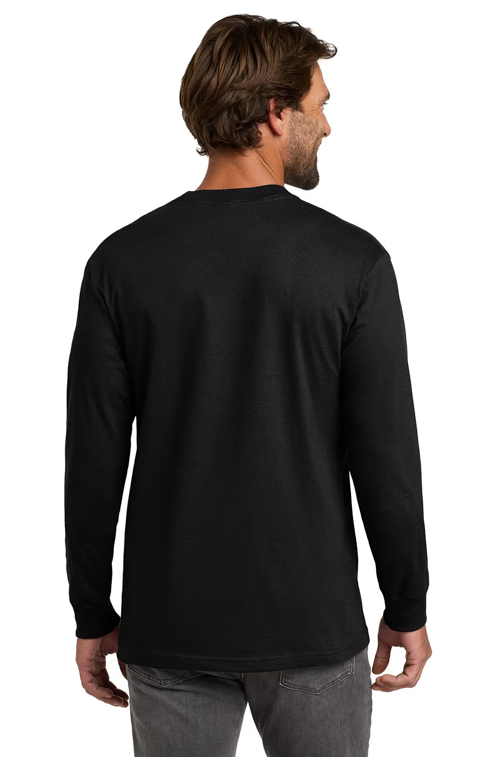 Hanes Mens Beefy-T Long Sleeve Crewneck T-Shirt - Black  Best cheap Clothing Hanes