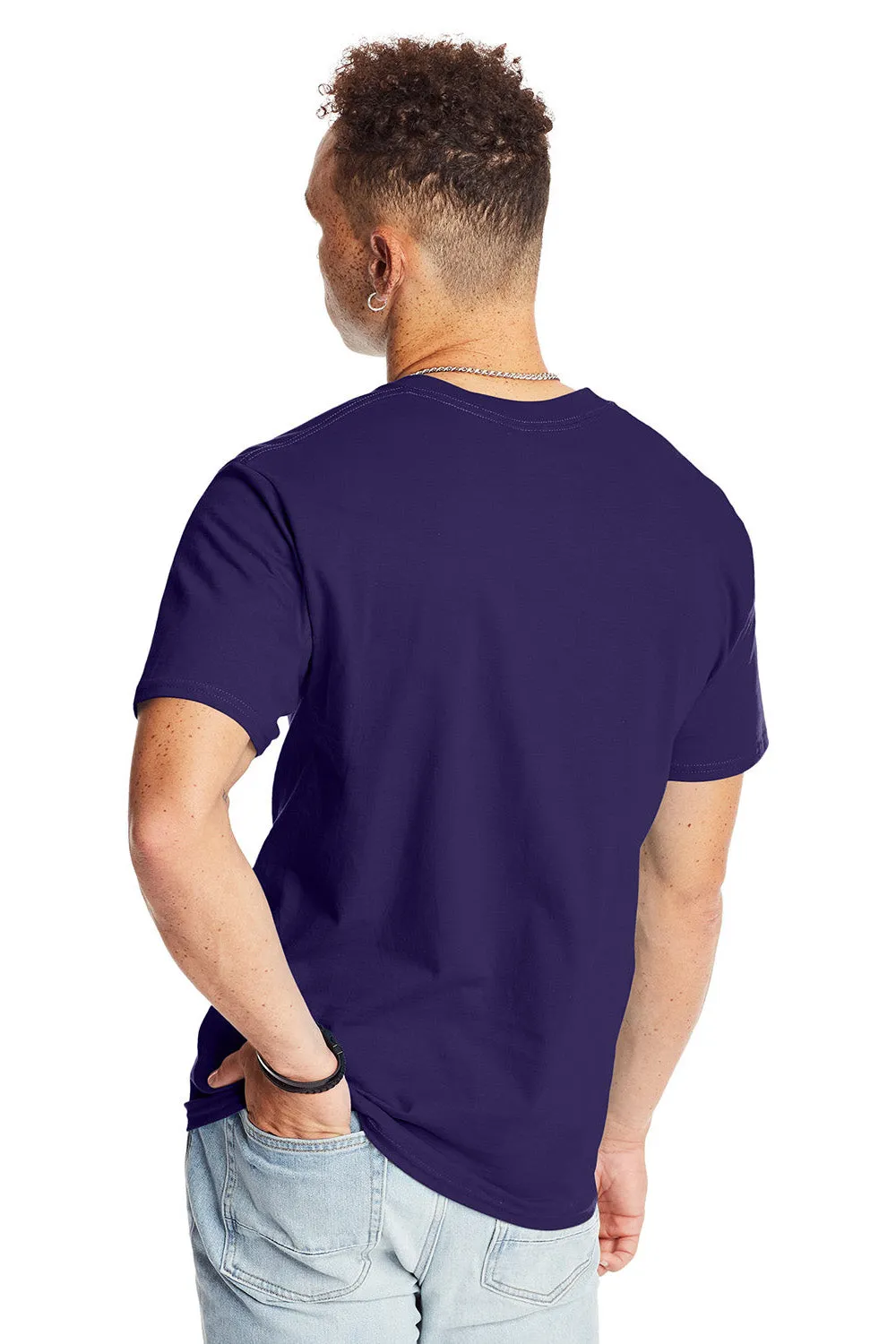 Hanes Mens Beefy-T Short Sleeve Crewneck T-Shirt - Grape Smash Purple  Best cheap Clothing Hanes