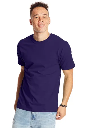 Hanes Mens Beefy-T Short Sleeve Crewneck T-Shirt - Grape Smash Purple  Best cheap Clothing Hanes