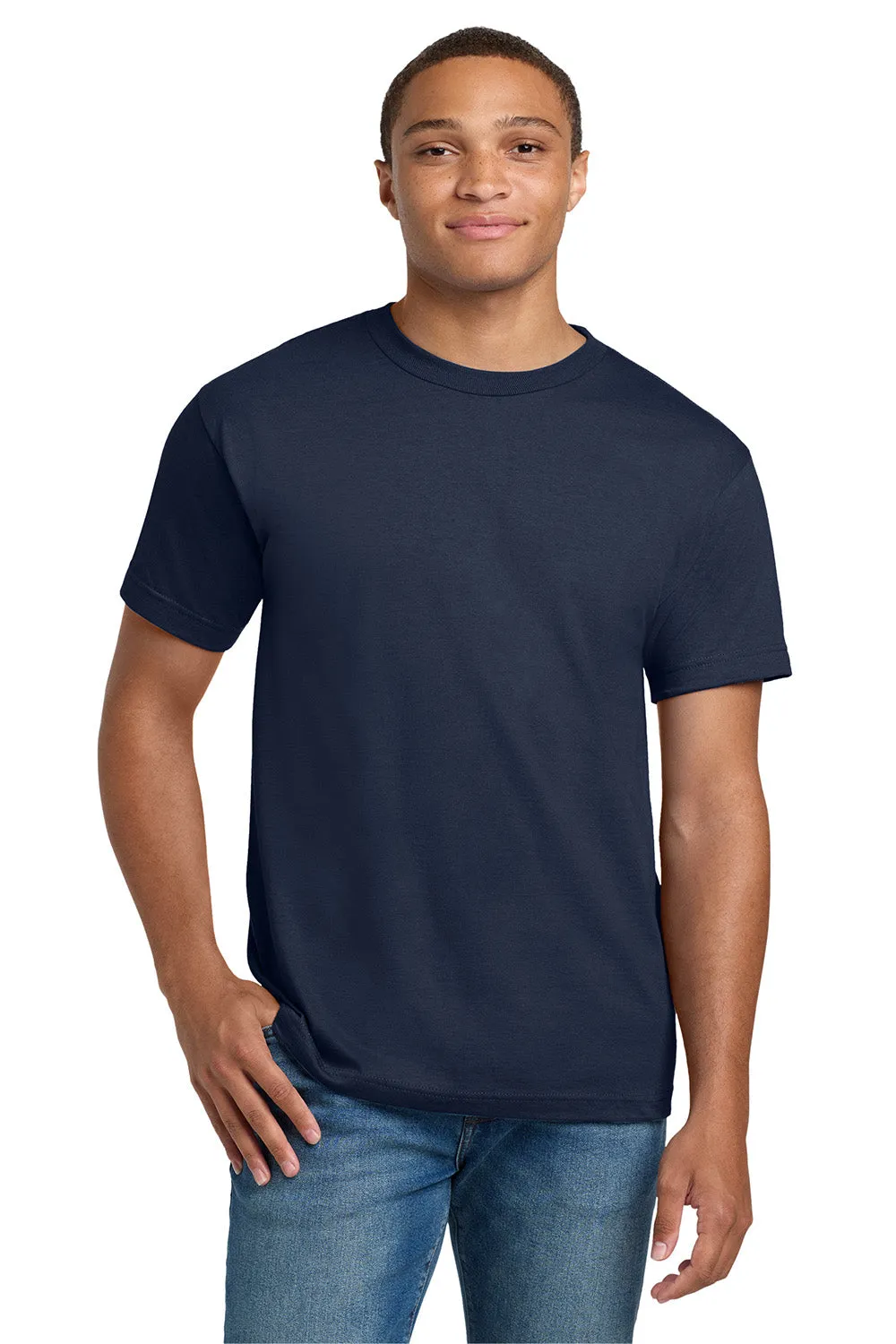Hanes Mens Beefy-T Short Sleeve Crewneck T-Shirt - Navy Blue  Best cheap Clothing Hanes