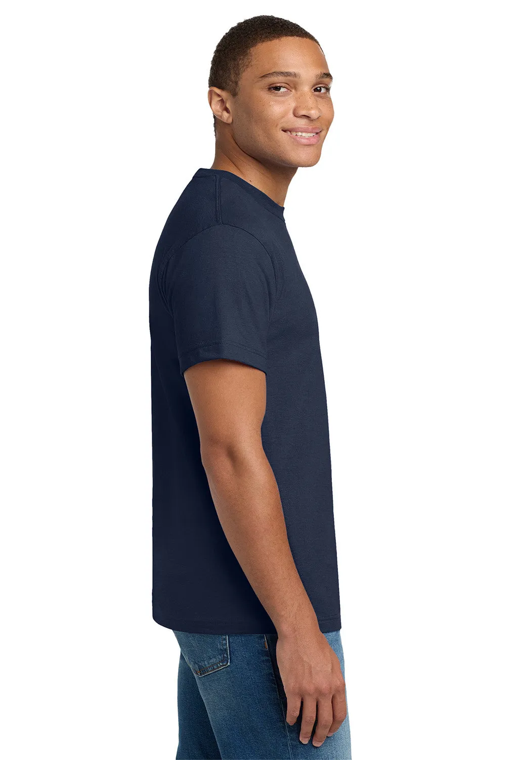 Hanes Mens Beefy-T Short Sleeve Crewneck T-Shirt - Navy Blue  Best cheap Clothing Hanes