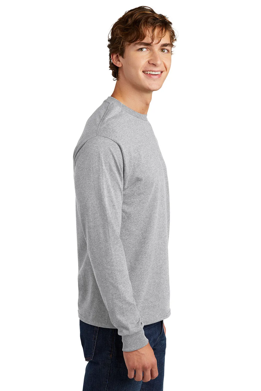 Hanes Mens ComfortSoft Long Sleeve Crewneck T-Shirt - Ash Grey  Best cheap Clothing Hanes
