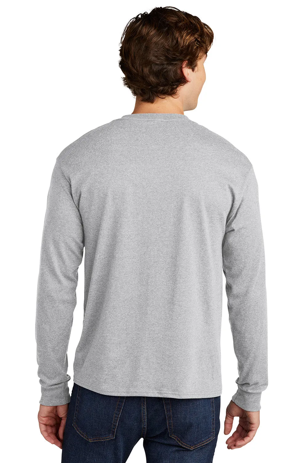 Hanes Mens ComfortSoft Long Sleeve Crewneck T-Shirt - Ash Grey  Best cheap Clothing Hanes