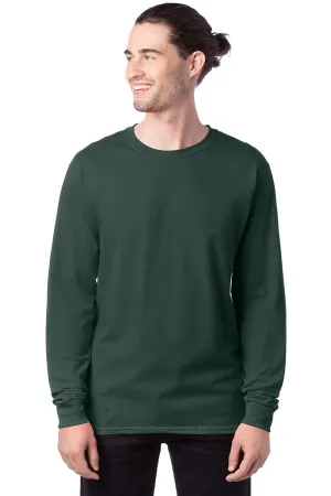 Hanes Mens ComfortSoft Long Sleeve Crewneck T-Shirt - Athletic Dark Green  Best cheap Clothing Hanes