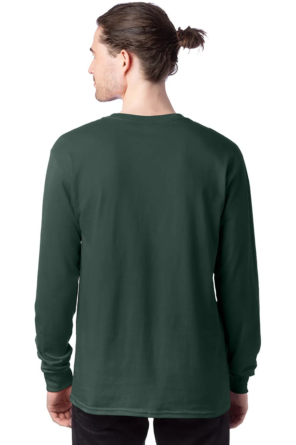 Hanes Mens ComfortSoft Long Sleeve Crewneck T-Shirt - Athletic Dark Green  Best cheap Clothing Hanes