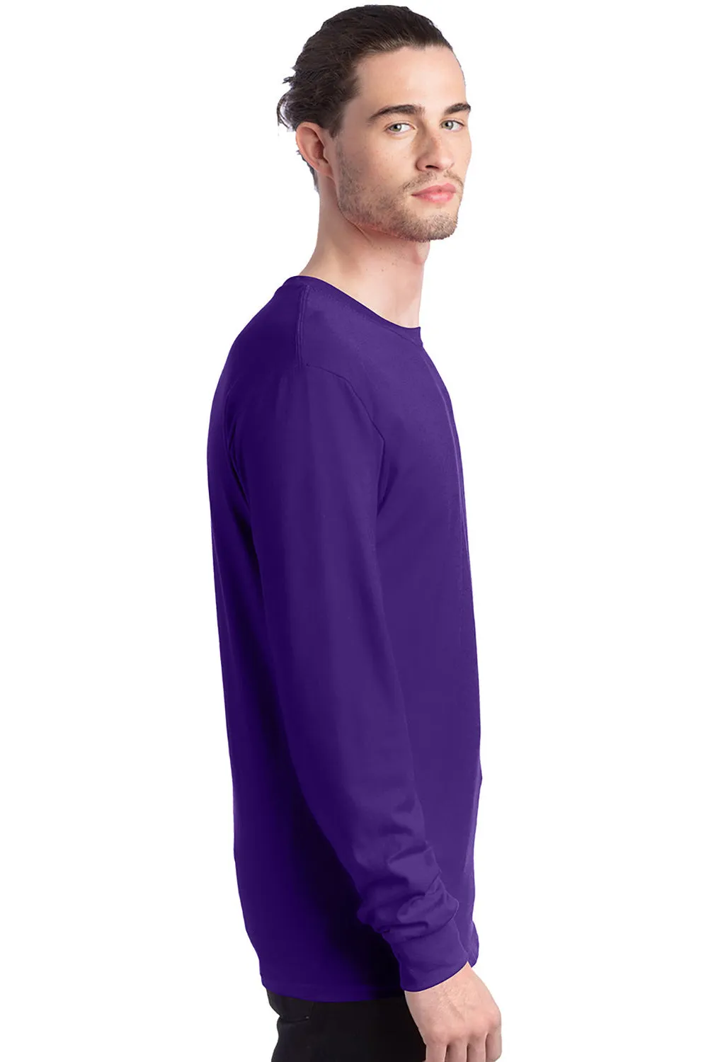 Hanes Mens ComfortSoft Long Sleeve Crewneck T-Shirt - Athletic Purple  Best cheap Clothing Hanes