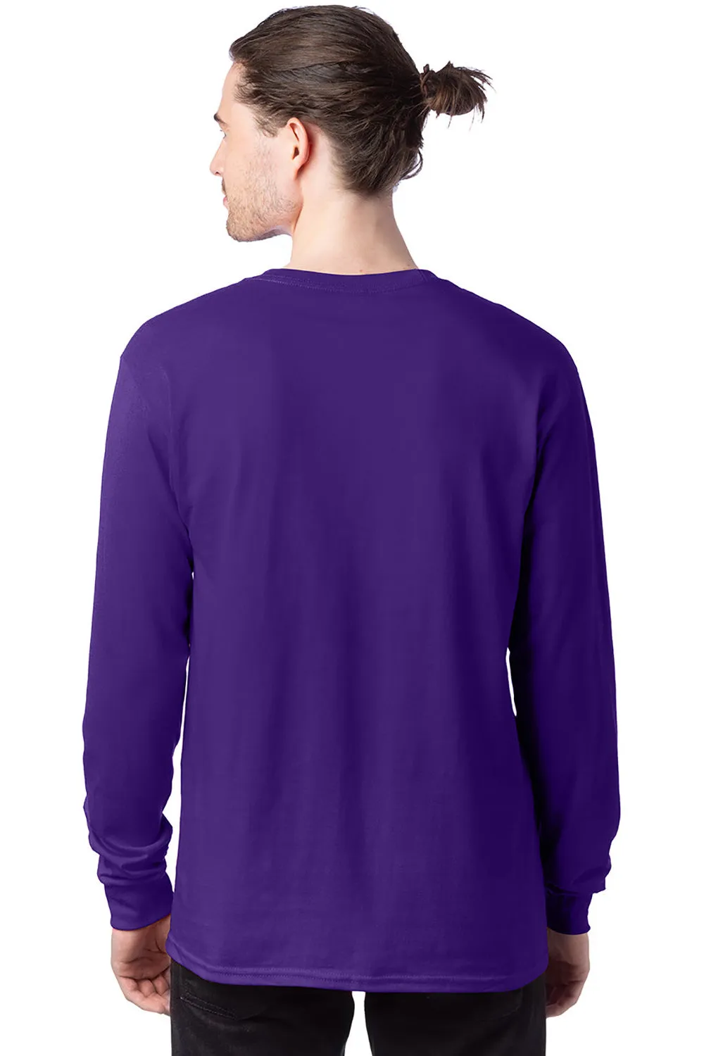 Hanes Mens ComfortSoft Long Sleeve Crewneck T-Shirt - Athletic Purple  Best cheap Clothing Hanes