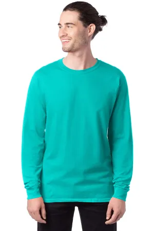 Hanes Mens ComfortSoft Long Sleeve Crewneck T-Shirt - Athletic Teal Green  Best cheap Clothing Hanes