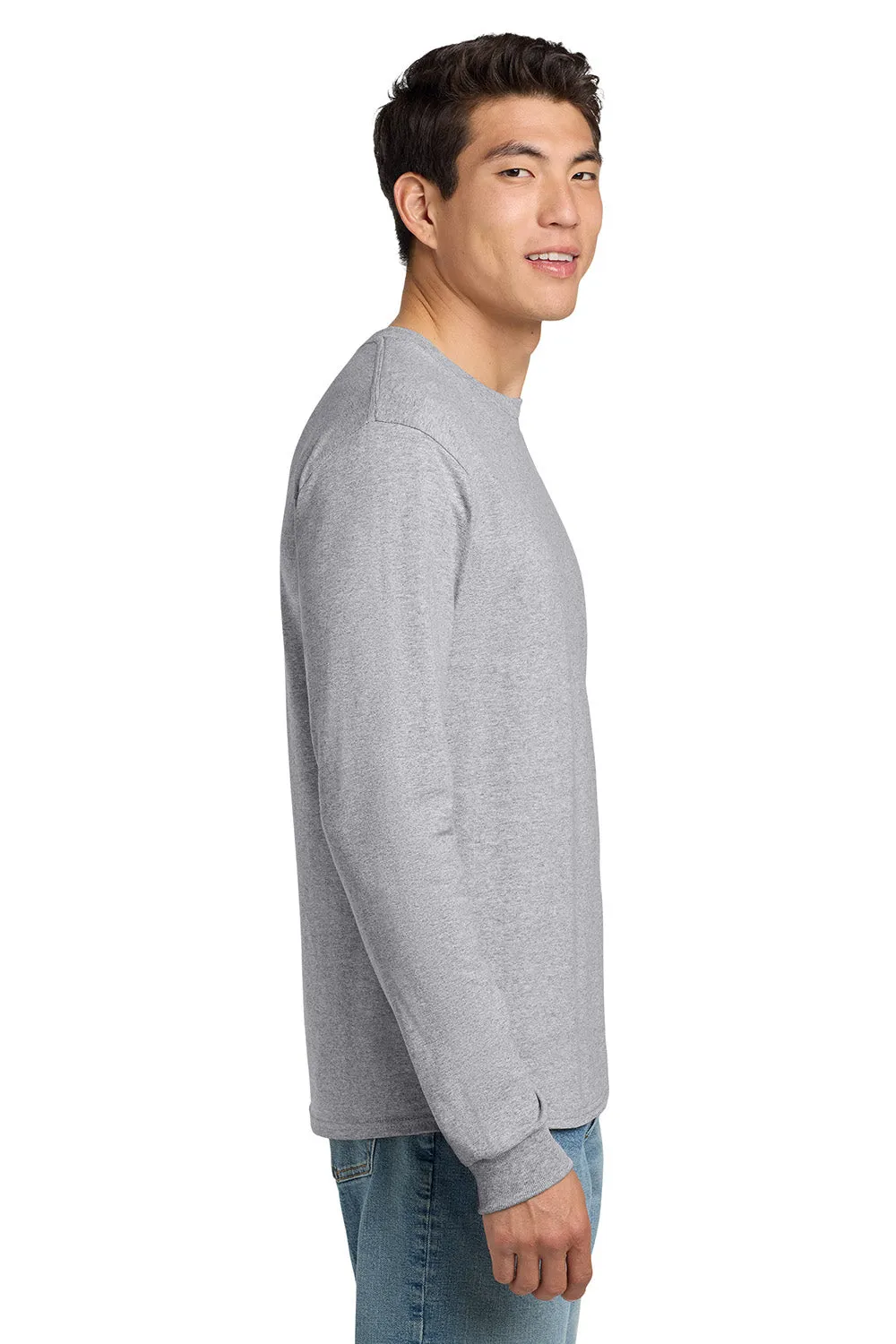 Hanes Mens ComfortSoft Long Sleeve Crewneck T-Shirt - Light Steel Grey  Best cheap Clothing Hanes
