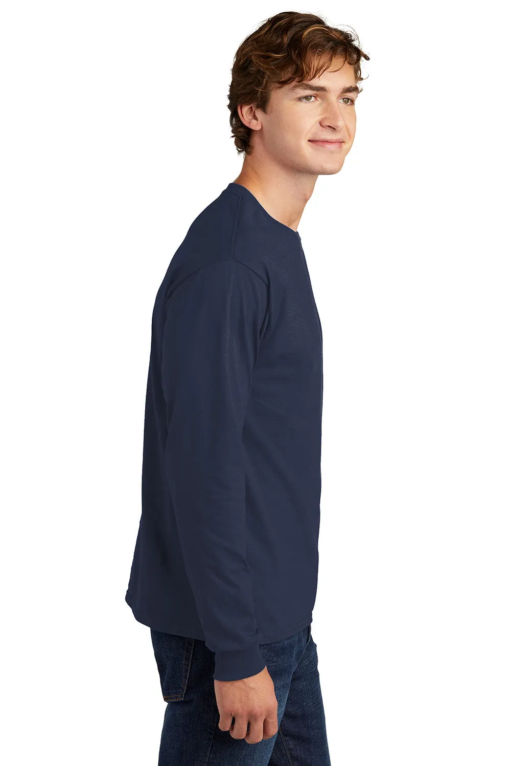 Hanes Mens ComfortSoft Long Sleeve Crewneck T-Shirt - Navy Blue  Best cheap Clothing Hanes