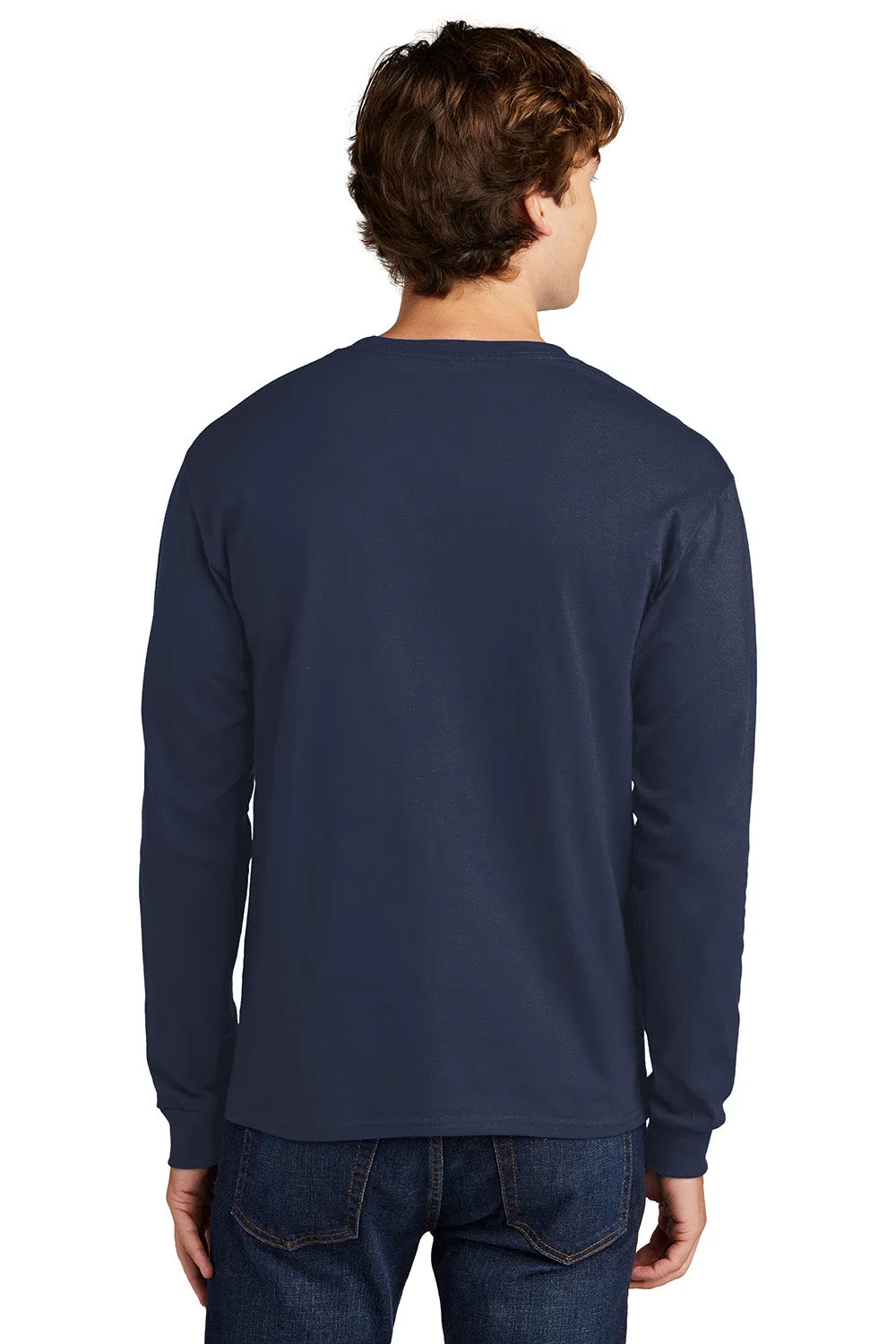 Hanes Mens ComfortSoft Long Sleeve Crewneck T-Shirt - Navy Blue  Best cheap Clothing Hanes