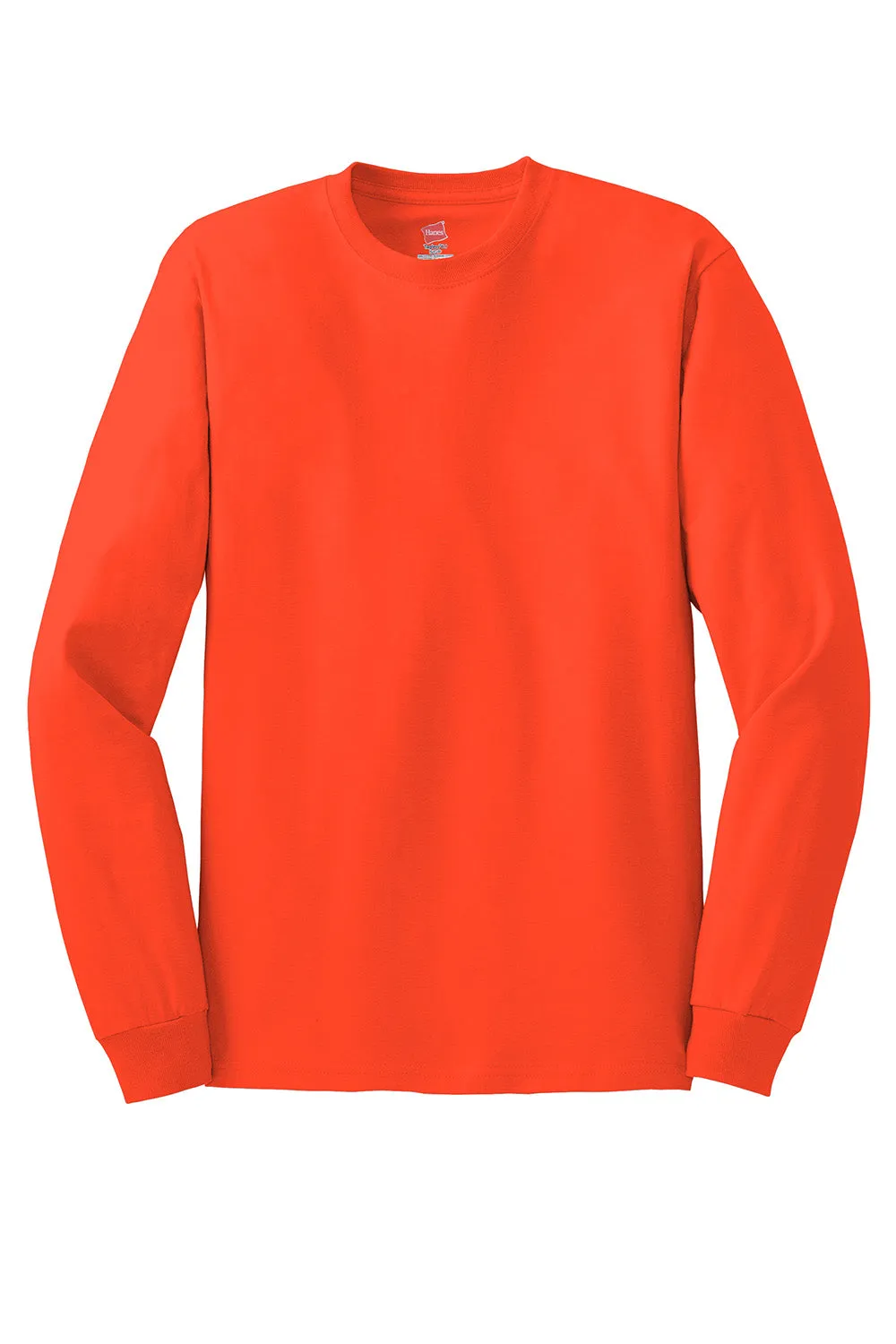 Hanes Mens ComfortSoft Long Sleeve Crewneck T-Shirt - Orange  Best cheap Clothing Hanes
